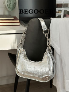 Elegant Begooer Chain Handbag Versatile Underarm Single Shoulder Bag for Women Luxury Feel Fashionable Casual Polyester Lining
