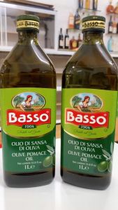 Dầu oliu nhập khẩu Ý 🇮🇹 BASSO Olive Pomace Oil chai thuỷ tinh 1LÍT