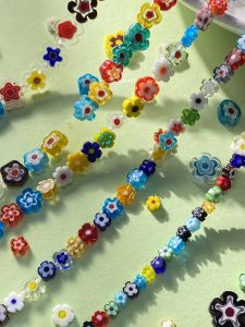 Handmade DIY Colorful Glass Beads Small Flower Jewelry Accessories Material for Bracelets Necklaces S260 4-12mm