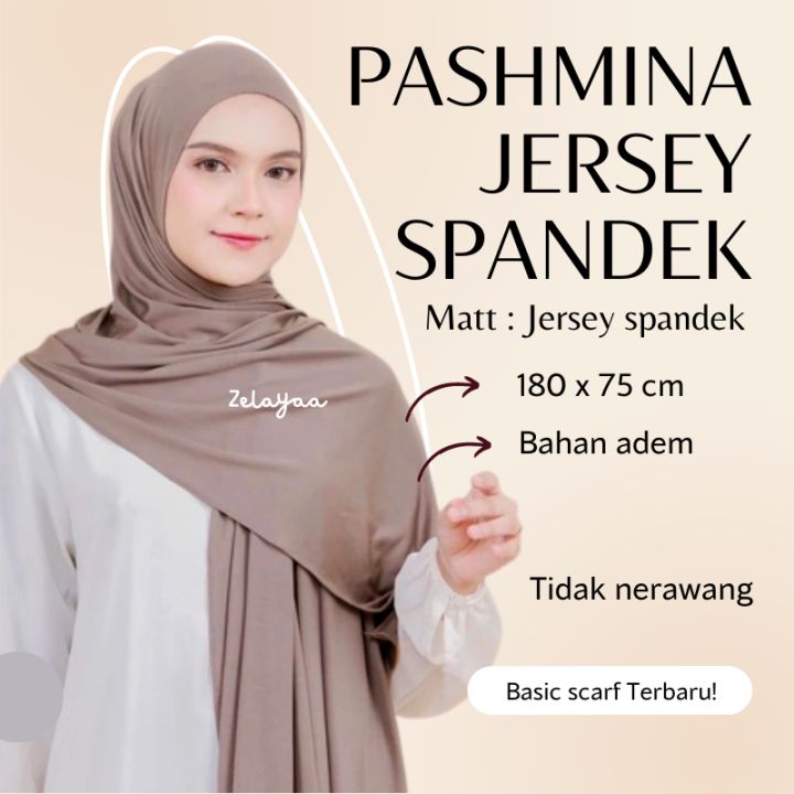 Pashmina jersey spandek terbaru 2023 Hijab Lebaran Hijab Shawl