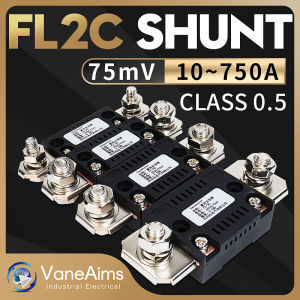 VANEAIMS FL-2C DC Ammeter Shunt Resistor 75mV 10A-600A Class 0.5 External Shunt for Digital Analog Panel Meter