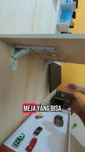 Meja Lipat Meja Tempel Dinding Kamar Aesthetic Meja Laptop Lengkap Bracket Siku Lipat