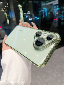 เคสโทรศัพท์ซิลิโคนบางเฉียบสำหรับ Huawei Pura70 pro ดีไซน์โปร่งใสป้องกันการตกหล่นพร้อมฟิล์มกระจกสำหรับผู้ชายและผู้หญิง