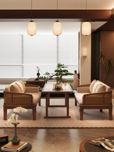 Jizhen Chinese Style Sofa Tea Table Combination New Arrival 2025 Anxi County Origin High Density Sponge Comfortable Luxury Home Furniture