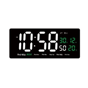 Đồng Hồ Báo Thức Kỹ Thuật Số LED 15 Inch Với Nhiệt Độ Trong Tuần Ngày Giờ - Chức Năng Báo Lại Độ Sáng Có Thể Điều Chỉnh - Bộ Ba Báo Thức Định Dạng 12/24H