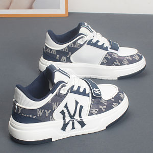 2024 New Korean Style Thick Bottom Heightening Sports White Shoes Lightweight Versatile Fashionable Skate Shoes Casual Bread Shoes