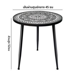 ตารางเล็กสไตล์อเมริกันไม้เนื้อนุ่มสำหรับสวนบ้านพักฤดูร้อน ขนาดเล็ก ทรงกลม วัสดุไม้ สไตล์ย้อนยุค สไตล์ย้อนยุค