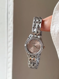 New Womens Stainless Steel Watch With Small Dial Elegant Round Quartz Watch Fashionable And Decorative Watches Jam Tangan 手表