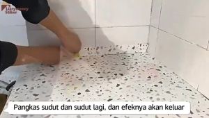 Stiker Lantai Kamar Mandi Motif Marmer PVC 3M Stiker Dekorasi Wallpaper Dinding Anti Air Tebal