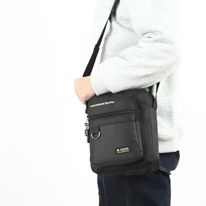Waterproof Oxford Crossbody Bag Men Shoulder Bag Multi Layer Design Adjustable Strap Commuter Travel Lightweight Durable