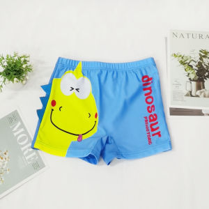 Boys Cartoon Print Swimming Trunks Inner Lined Cute Thermal Spring Swimwear Childrens Swimming Suits Milk Silk Fabric Boys Trunks