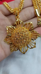 Terbaru Fashion Kalung Liontin Bunga Kendari Lapis Emas 24k Gold Mewah Dubai Import Wanita Anti Karat Tidak Mudah Luntur