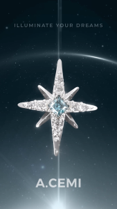 CEMI สร้อยคอเสริมดวง พลอยแท้ Blue Topaz 8 Triple Star Necklace มอบความสำเร็จ ความรัก