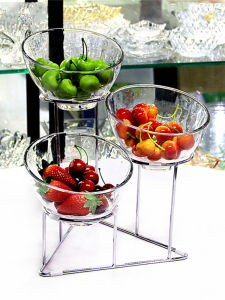 Glass Fruit Bowl Hotel Breakfast Utensils Self-Service Buffet Salad Bowl Cold Dish Rack Display Stand Fruit Tray Special