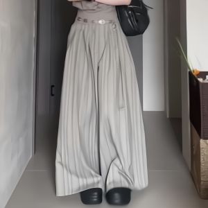 VKSOD | Summer New Lazy Style Diagonal Shoulder Short Sleeve T-Shirt Top High Waist Loose Floor-Length Casual Wide Leg Pants Two-Piece Set Women