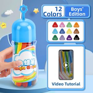 Touch mark | Smooth Washable Non-toxic Coloring Crayons 12 Colors