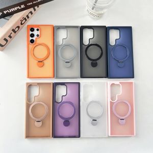YALILAI Magnetic Case for Samsung Galaxy S26/S25 Ultra with Ring Holder Stand Kickstand Translucent Matte Shockproof Protective Phone Cover for Galaxy S24/S23/S22 Ultra