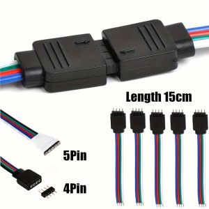 5pcs 4pin 5pin Led Strip Light Male & Female Connector Cable Wire Connection Socket For 5050 RGBW RGB Led Strip