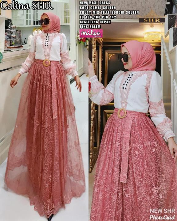 CALINA SHR MAXY DRESS BAHAN CERUTY LACE MILEA | Lazada Indonesia