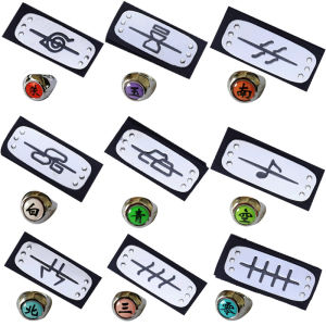 Nhẫn Và Miếng Bảo Vệ Trán Naruto Shippuden Team 7 Full Set Cosplay Phụ Kiện Trang Sức Thủ Công Đồ Chơi Cho Người Lớn