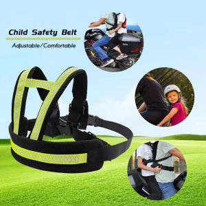 Motorcycle Belt for Kids Breathable Safety Harness Buckle Reflective Strips Child Motorcycle Safety Belt