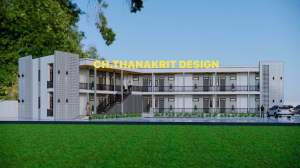 แบบบ้านพักอาศัยรวม 2 ชั้นโมเดิร์น