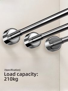 Expandable Clothesline Rod No Drilling Bathroom Curtain Rod Shower Curtain Rod Wardrobe Hanging Rod Straight Bar Shape