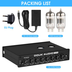 Douk Audio T8PRO HiFi Valve Tube Stereo Balanced XLR/RCA Preamp 7-band EQ Equalizer Home for Home Speaker with Tone Control