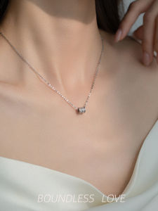 S999 Pure Silver Necklace Womens Style Birthday Valentines Day Gift out Fashion Jewelry Cross Chain Design