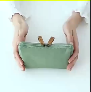 CJH BAGS #8894 Nylon cosmetic pouch with internal compartments and zipper closure.-small portable makeup pouch or cosmetic bag designed for travel or daily use