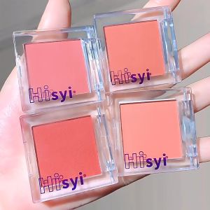 [Ready Stock+COD] HISYI Monochrome Blush Monochrome Blush Palette Matte Vitality Nude Makeup Cute Transparent Shell Laser Style Pattern