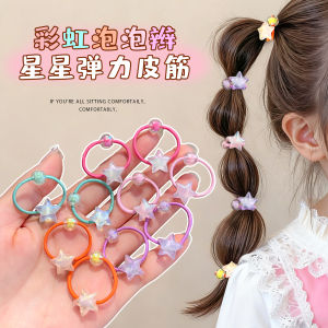 Adorable Cartoon Star Hair Ties for Kids Elastic Hair Bands Baby Girls High Elasticity Hair Accessories Non-Damaging Hair Ropes