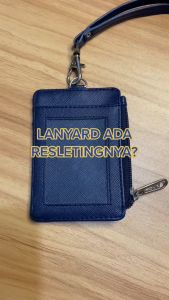 Flashee Name Tag Id Card Resleting ID Card Slot Kartu Zipper PU Leather Berkualitas Id Card Lanyard Riley