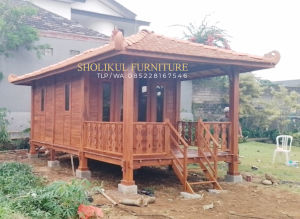 Harga Rumah Kayu 3m x 6m Bahan kayu Jati Atap genting tanah