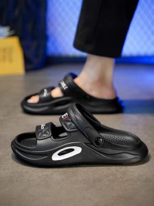 Mens Summer 2025 New Outdoor Wear Anti-Slip Deodorant Driving Dual-Purpose Slippers Soft Bottom Black Sports Sandals