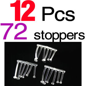 MNFT 12 PCS(72 Stoppers) Clear Soft Rubber Carp Fishing Hair Rig Bait Stop Bollies Stop Pop Up Stoppers Carp Fishing Accessories