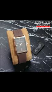 HENLEIN Jam Tangan Wanita Original Bergaransi Kasual Segi Tali Silikon HW-6004 Peach