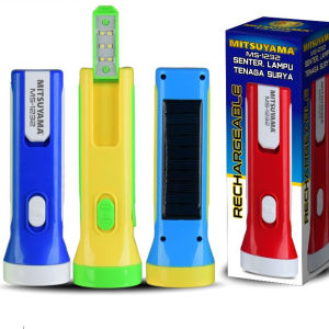 Senter Led Lampu Tenaga Surya MS-1232 Senter Tangan Led Solar Flashlight Rechargeable