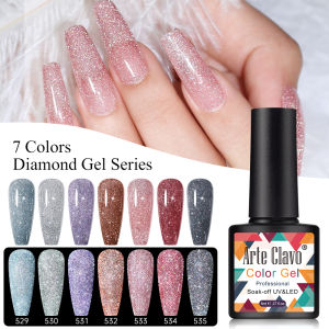 Arte Clavo Reflective Glitter Gel Nail Polish Flash Dimond Sliver Gold Sparkling Sequins Holographic Varnishes UV Led Sequin