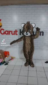 Kostum Maskot Badut Macan Motif Tutul Hitam Setelan Dewasa Lucu