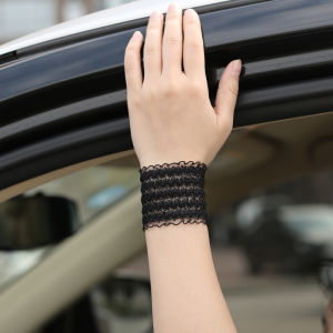 Summer thin lace wristband short dance performance elastic wrist cover scar tattoo lace bracelet gloves