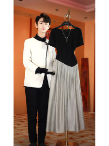 Elegant Black Short Sleeve A-Line Dress Womens Fashion Design Summer New Light Luxury Slimming Skirt Korean Style Commute