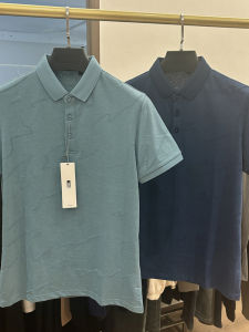 Dujia Summer New Mens Polo Shirt Pure Color Simple Turn Collar Short Sleeve 3D Embroidery Fashionable Urban Style Daily Wear