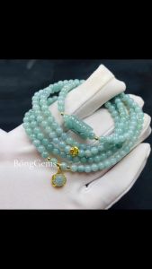 vòng tay nữ dáng chuỗi lam ngọc tự nhiên mix lu thống lam ngọc và charm cầu kim tiền vàng tây và charm hồ ly lam ngọc bọc vàng tây vòng tay đá phong thủy trang sức thiết kế đủ hóa đơn thẻ bảo hành