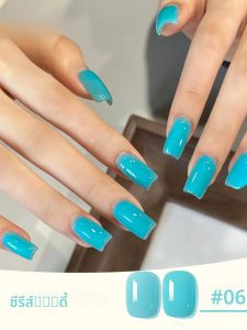 1 ชิ้น WS ฤดูร้อนเล็บฮาโลวีนเล็บสีฟ้าสีเขียวสีส้มแก้วเจลยาทาเล็บ 2025 ฤดูร้อนโดปามีนน้ำแข็งโปร่งใสเล็บ