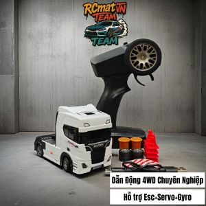 Xe điều khiển từ xa Mini Drift Semi Truck Full Scale 1/43 có điều tốc có Servo và Gyro