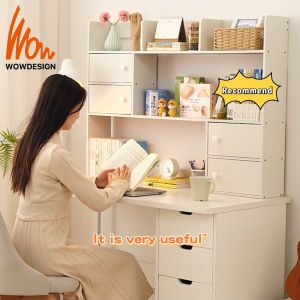 Rak buku atas meja Table organizer rack Study table organizer Table rack Book Rack Desk Organizer Desktop Rack Multifunctional Bookshelf with Doors