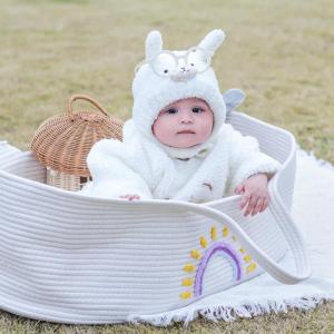 2025 Baby carrying basket newborn cotton rope cradle childrens doll rocking chair hand-held baby furniture storage basket