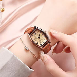 Classic oval creative barrel-shaped watch for women simple retro temperament belt quartz watch for women⚡PH deliveryIn stock⚡
