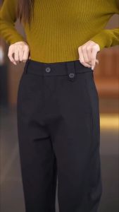 Quần tây baggy nữ lưng cao cách điệu đai nịt độc đáo - 236